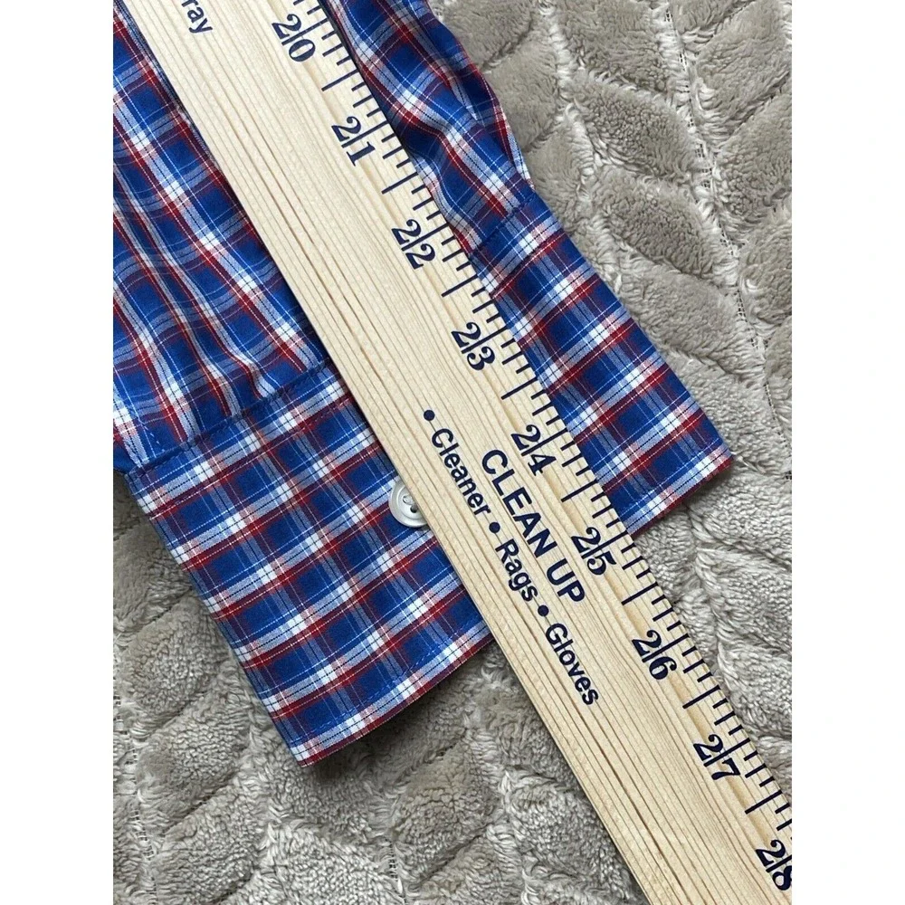 Charles Tyrwhitt Mens L Blue Plaid Weekend‎ Non-Iron Classic Fit Shirt - Picture 5 of 12